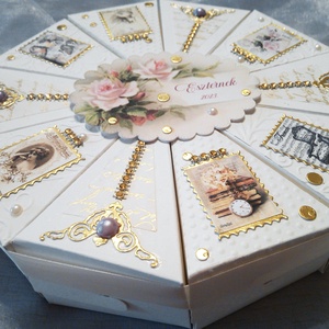 10 szeletes papírtorta - díszdoboz - otthon & életmód - papír, írószer - ajándékozás kellékei - papírtorta - Meska.hu