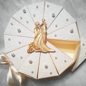 Golden dream papírtorta díszdoboz 12 szeletes - otthon & életmód - papír, írószer - ajándékozás kellékei - papírtorta - Meska.hu