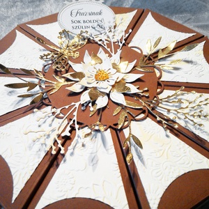 Goldflower papírtorta díszdoboz 10 szeletes - otthon & életmód - papír, írószer - ajándékozás kellékei - papírtorta - Meska.hu