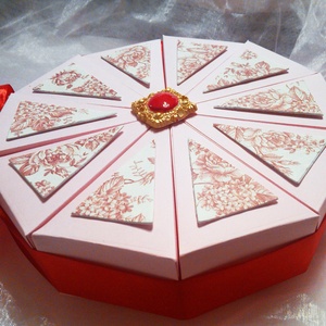 Papírtorta díszdoboz 10 szeletes - otthon & életmód - papír, írószer - ajándékozás kellékei - papírtorta - Meska.hu
