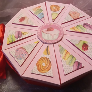 Csupa sütis papírtorta díszdoboz 10 szeletes - otthon & életmód - papír, írószer - ajándékozás kellékei - papírtorta - Meska.hu