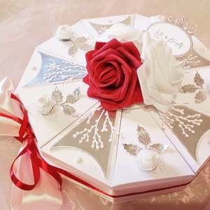 Rosa wedding papírtorta díszdoboz 10 szeletes - esküvő - emlék & ajándék - nászajándék - esküvői pénzátadó doboz - Meska.hu