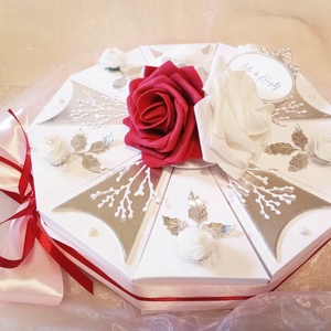 Rosa wedding papírtorta díszdoboz 10 szeletes, Esküvő, Emlék & Ajándék, Nászajándék, Esküvői pénzátadó doboz, Mindenmás, Papírművészet, MESKA