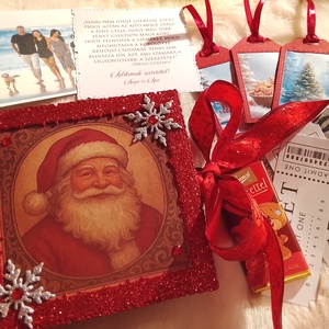 Kézzel készített karácsonyi ajándékozó könyv - karácsony - karácsonyi ajándékozás - karácsonyi ajándékcsomagolás - Meska.hu