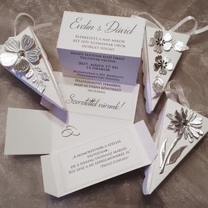 Esküvői meghívó 3 típusú tortaszelettel - esküvő - meghívó & kártya - meghívó - Meska.hu