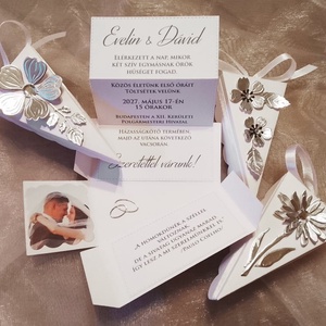 Esküvői meghívó 3 típusú tortaszelettel - esküvő - meghívó & kártya - meghívó - Meska.hu