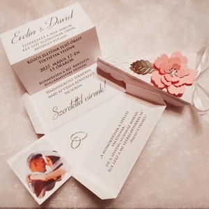 Cseresznyevirág mintás prémium esküvői meghívó - esküvő - meghívó & kártya - meghívó - Meska.hu