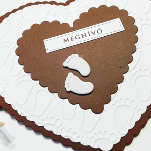 Keresztelő meghívó - szív alakú  - baba - mama - keresztelő kellékek - keresztelő meghívó - Meska.hu