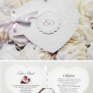 Esküvői meghívó - szív alakú  - esküvő - meghívó & kártya - meghívó - Meska.hu