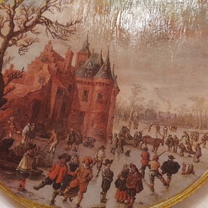 Jan van Goyen - Winter kerek falitábla - otthon & életmód - dekoráció - kép & falikép - táblakép - Meska.hu