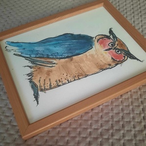 Bagoly I.-grafika keretezve az alkotótól  - művészet - grafika & illusztráció - egyéb rajzok - Meska.hu