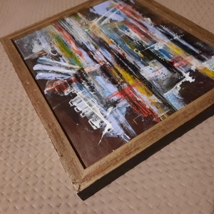 Pillantás a városra-absztrakt festmény keretezve az alkotótól - művészet - festmény - akril - Meska.hu