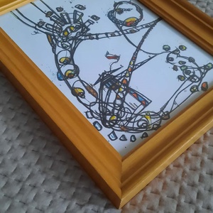 Absztrakt grafika az alkotótól keretben - művészet - festmény - akril - Meska.hu