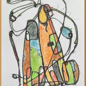 Absztrakt grafika az alkotótól keretben, Művészet, Festmény, Akril, , MESKA