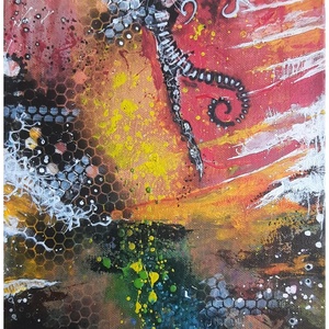 Absztrakt festmény az alkotótól Inspirált ütemezés, Művészet, Festmény, Akril, , MESKA