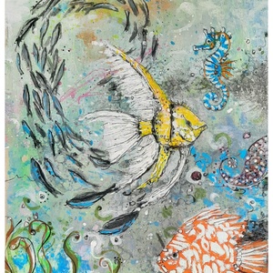 Festmény gyerekszobába  Halak tánca II., Művészet, Festmény, Akril, , MESKA