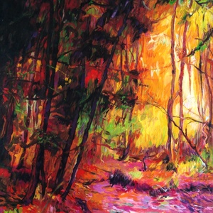 Őszi erdő Olajfestmény impresszionista - Meska.hu