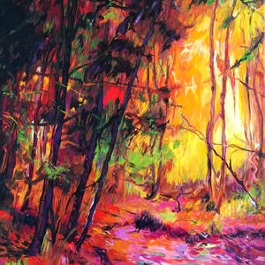 Őszi erdő Olajfestmény impresszionista - művészet - festmény - olajfestmény - Meska.hu