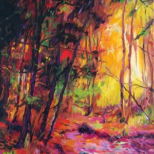 Őszi erdő Olajfestmény impresszionista - művészet - festmény - olajfestmény - Meska.hu