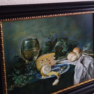 Asztali csendélet Olajfestmény  - művészet - festmény - olajfestmény - Meska.hu