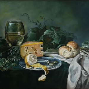Asztali csendélet Olajfestmény  - művészet - festmény - olajfestmény - Meska.hu