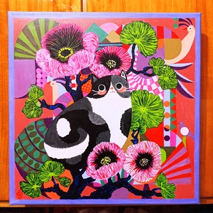 Cica Macska Cicó festmény: Színpompás dorombolás - művészet - festmény - akril - Meska.hu