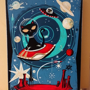 ŰrCicó  festmény 30x40cm - művészet - festmény - akril - Meska.hu