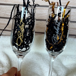 Gravírozott pezsgős pohár  - Meska.hu