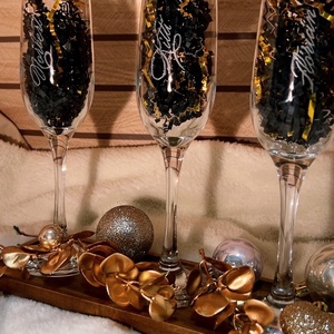 Gravírozott pezsgős pohár  - otthon & életmód - konyhafelszerelés, tálalás - tálalás - boros poharak, szettek - Meska.hu