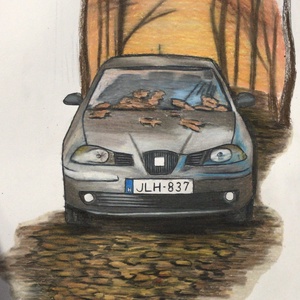 Autó portré - művészet - grafika & illusztráció - egyéb rajzok - Meska.hu