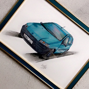 Autó portré - művészet - grafika & illusztráció - egyéb rajzok - Meska.hu