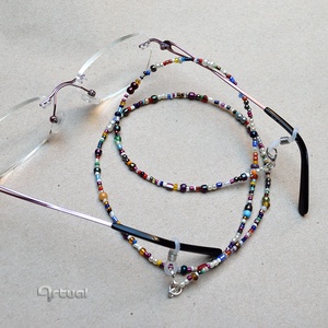 Boho stílusó vídám gyöngyös szemüveglánc színes kásagyöngyökkel, Ékszer, Szemüveglánc, Ékszerkészítés, Gyöngyfűzés, gyöngyhímzés, MESKA