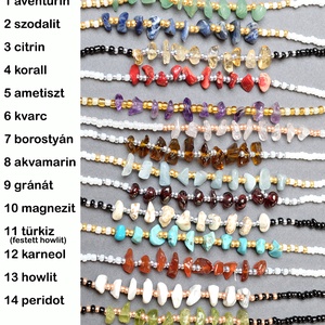 Fehér vagy fekete kásagyöngyökkel készült szemüveglánc valódi ásványgyöngyökkel díszítve - ékszer - szemüveglánc - Meska.hu