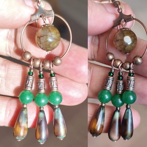 Gyöngyös csüngő fülbevalók  - Meska.hu