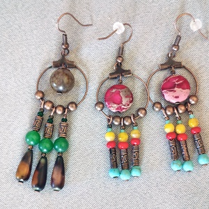 Gyöngyös csüngő fülbevalók  - ékszer - fülbevaló - lógó fülbevaló - Meska.hu