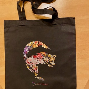 Rózsás róka - divatos és praktikus vászontáska - táska & tok - bevásárlás & shopper táska - shopper, textiltáska, szatyor - Meska.hu