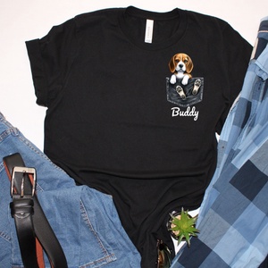 Beagle - Kutyák a mellényzsebben -  Személyre szabott kutyanévvel, kiváló minőségű póló kutyabarátoknak - ruha & divat - női ruha - póló, felső - Meska.hu