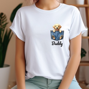 Labrador Retriver - Kutyák a mellényzsebben - Személyre szabott kutyanévvel, kiváló minőségű póló kutyabarátoknak, Ruha & Divat, Női ruha, Póló, felső, , MESKA