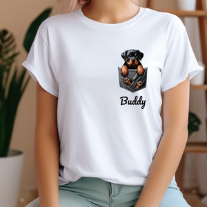  Rotweiiler, Rottweiler - Kutyák a mellényzsebben - Személyre szabott kutyanévvel, kiváló minőségű póló kutyabarátoknak - ruha & divat - női ruha - póló, felső - Meska.hu