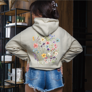 Vintage Vadvirágos Kapucnis Pulóver Tökéletes Ajándék Barátoknak, Dekoratív, Csinos, Meleg, Könnyed Design - ruha & divat - női ruha - pulóver - Meska.hu