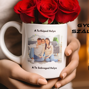 Egyedi fényképes kerámia bögre saját fotóval és felirattal, szívhez szóló személyre szabott ajándék szeretteidnek. - Meska.hu