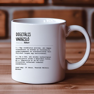 Informatikus IT - Személyre Szóló ICT Bögre - Különleges Névre Szabott Ajándék -  Vicces Enciklopédia Digitális Varázsló - otthon & életmód - konyhafelszerelés, tálalás - tálalás - bögre & csésze - Meska.hu