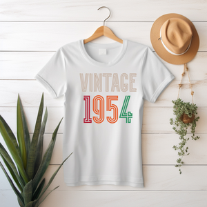 Vintage 70 éves Születésnapi Póló  Egyedi Ajándék 1955 és 1950-es Években Születetteknek! (Az évszámot a megjegyzésbe) - ruha & divat - női ruha - póló, felső - Meska.hu