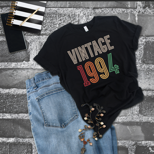 Vintage 30 éves szülinapi póló  Egyedi, kézzel készített design, glitteres opcióval! (Évszám megadható megjegyzésben) - ruha & divat - női ruha - póló, felső - Meska.hu