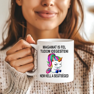 Magamat is fel tudom idegesíteni - Vicces és Színes Egyszarvús Mém Bögre - Tökéletes Ajándék Kávé- és Teakedvelőknek!, Otthon & Életmód, Konyhafelszerelés, tálalás, Tálalás, Bögre & Csésze, , MESKA