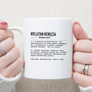Nyelvtan Nindzsa - Személyre Szabható Magyar Tanár Bögre - Tökéletes Év Végi Ajándék -  Pedagógus Napra, Otthon & Életmód, Konyhafelszerelés, tálalás, Tálalás, Bögre & Csésze, , MESKA