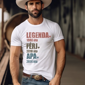 Legenda, Férj, Apa, Nagyapa - Személyre Szabható Apák Napi Póló - Férj, Apa, Nagyapa Ajándék 2024-re, Ruha & Divat, Női ruha, Póló, felső, , MESKA