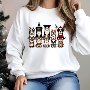 Karácsonyi Kutyás Pulóver  Francia Bulldog, Husky, Beagle és Más Kedvencek Ünnepi Mintával, Kapucnis és Sima Változat - ruha & divat - női ruha - pulóver - Meska.hu