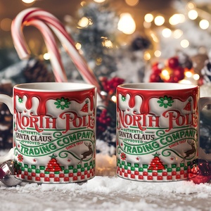 North Pole Karácsonyi Bögre Télapó Jóváhagyásával, Ünnepi Design Forró Italokhoz, Ajándéknak Tökéletes, KÉK, Piros szín - Meska.hu