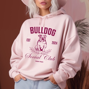 Személyre szabható pulóver és hoodie francia bulldog rajongóknak  egyedi évszámmal és hellyel, tökéletes ajándék kutyab - ruha & divat - női ruha - pulóver - Meska.hu